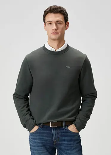Açık Yeşil Logo Nakışlı Sweatshirt