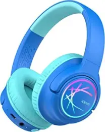 BTH18 LED Işıklı Çocuk Bluetooth Kulaklık -Mavi 2