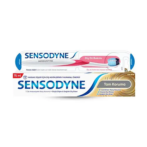 Sensodyne Tam Koruma Diş Macunu 75 ml + Diş Fırçası HEDİYE