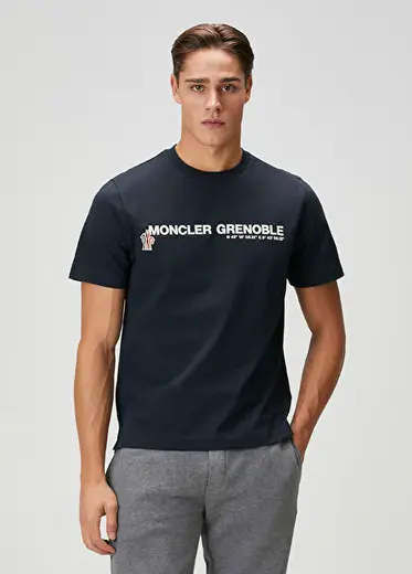Lacivert Logo Baskılı T-shirt