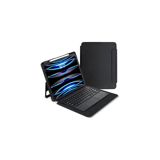 Five-E Apple iPad 9. Nesil (2021) 10.2 Darbeye Dayanıklı Kalemlikli Touchpadli Ingilizce Q Klavyeli 2 In 1 Protection Kılıf A2602 A2604 A2603 A2605