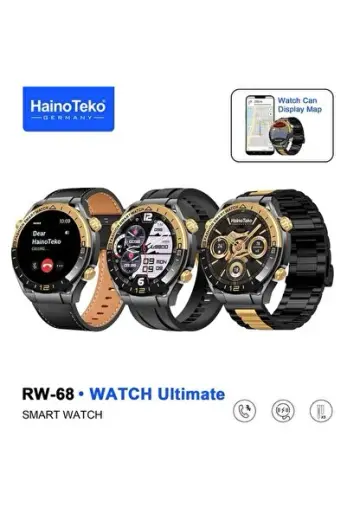 HainoTeko RW-68 Akıllı Saat | AMOLED | Bluetooth Arama | 3 Kordon | Premium Erkek Saat