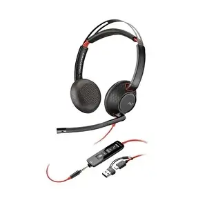 Poly Blackwire 5220 Stereo USB-C Mikrofonlu Kulak Üstü Kulaklık - 3.5 MM Bağlantı - USB-C/A Adaptörü 8X231AA