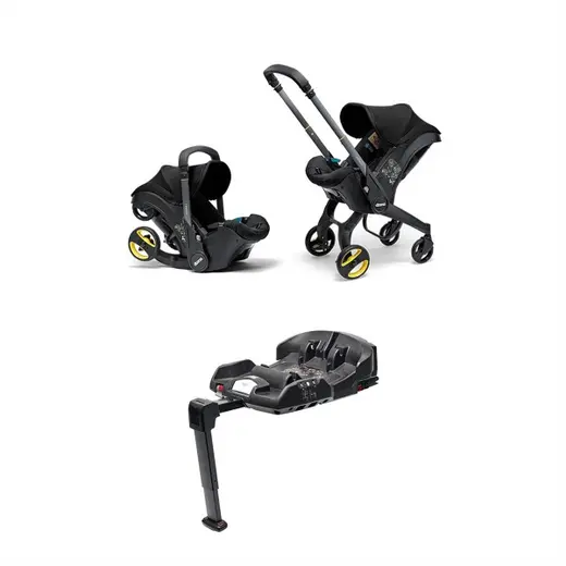 Doona i Bebek Arabasına Dönüşen i-Size Ana Kucağı Oto Koltuğu + Isofix Baza - Nitro Black