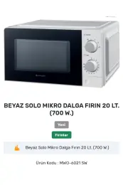 EC-MWO 6021 SW 20 L 700 W Solo Mikrodalga Fırın 3