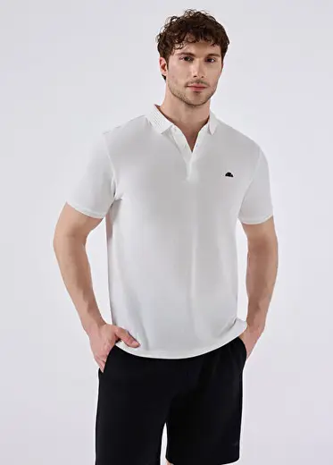 Kırık Beyaz Polo Yaka Kısa Kollu Erkek T-shirt 6SM5062-OF