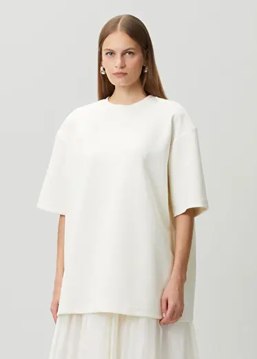 TG Bow Tee Krem T-shirt