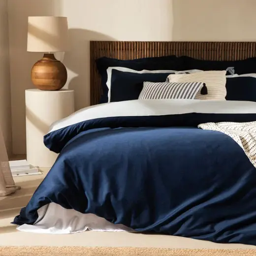 Laurel Bambu King Size Nevresim Seti 230X220 Cm MARIN MAVI/SOFT MAVI
