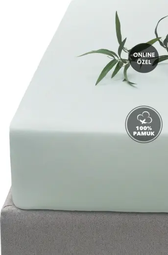 Yataş Softy Çift Kişilik %100 Pamuk Lastikli Penye Çarşaf - Adaçayı