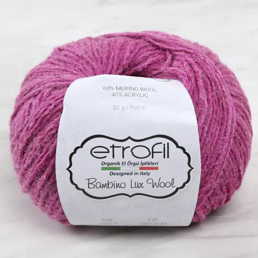 Etrofil Bambino Lux Wool Fuşya El Örgü İpliği - 70315