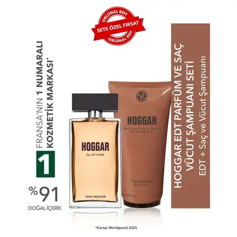 Hoggar EDT Parfüm ve Saç Vücut Şampuanı Seti-EDT 100 ml & Saç ve Vücut Şampuanı 200 ml