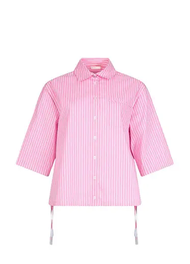 Pembe Kısa Kollu Kadın Bluz