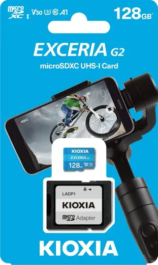 KIOXIA EXCERIA G2 128 GB microSDXC – UHS-I, V30, 100 MB/s Okuma, 50 MB/s Yazma