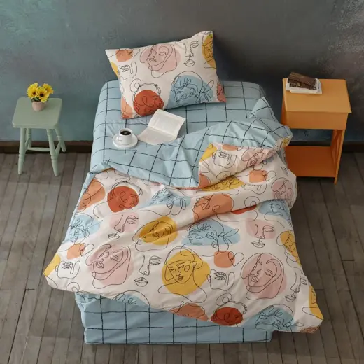 Cozy Home Tek Kişilik Lastikli Çarşaflı Nevresim Takımı Modern Mint