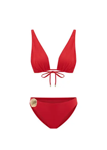 Coralisse Cherry V Yaka Üçgen Kadın Bikini Takımı
