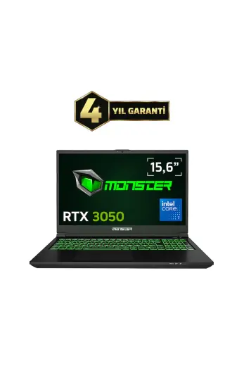 Monster Abra A5 V21.9.6 Intel Core 7 240H 8 GB RAM 500 GB SSD 4 GB RTX 3050 Freedos 15,6" FHD 144 Hz Oyun Bilgisayarı