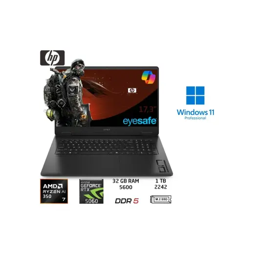 Hp omen 17-DB1015NT Ryzen Ai 7-350 32 GB 1 tb RTX5060 8 gb 17.3 144hz W11 Pro C2EZ5EA Duddi