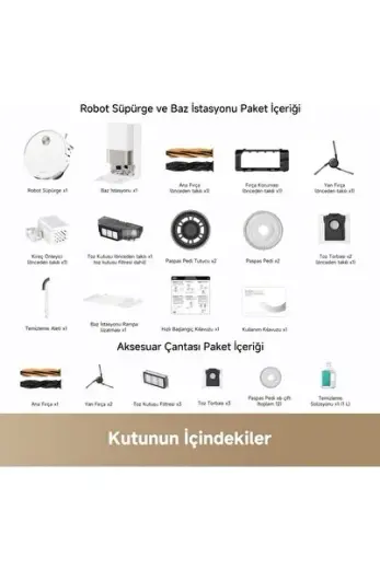 DreaM Tecx Vaccumix En Güçlü X50 Ultra Complete Robot Süpürge Beyaz Vacuum Cleaner 20 BİN PA