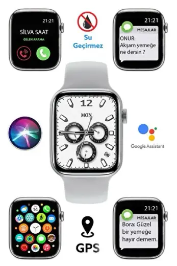 Watch 7 Pro Series Akıllı Saat Wireless Şarj 2 Tuş Aktif Android Ios Uyumlu Arama Mesaj Bildirim