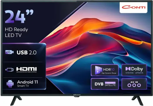 Conti CT24LE300H 24 İnç (61 Ekran) HD Ready LED TV | Dahili Uydu Alıcılı | USB Medya Oynatma | 2x HDMI | 2x USB | Otel Modu