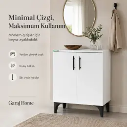 Garaj Home 4 Raflı Ayakkabılık Çok Amaçlı Dolap Beyaz 6