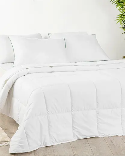 Bamboo Basic Bambu Çift Kişilik Yastık Yorgan Takımı 195x215 cm Beyaz