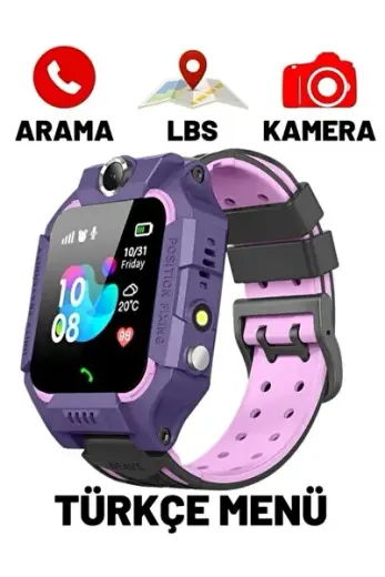 X425 Sım Kart Girişli Kameralı Konum Takipli Alarm Özellikli Akıllı Çocuk Saati-mor-