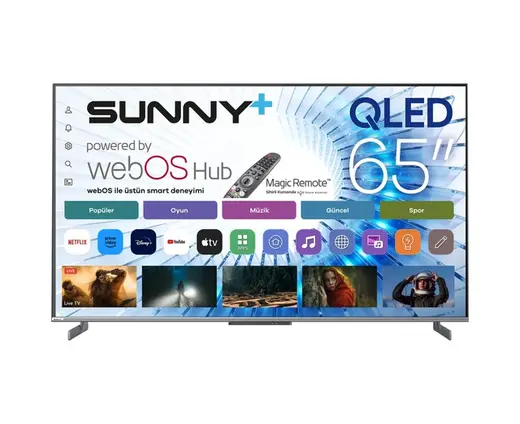 Sunny Plus SN65LEDS-W03M 65" 165 Ekran 4k Ultra Hd Webos Smart QLED TV