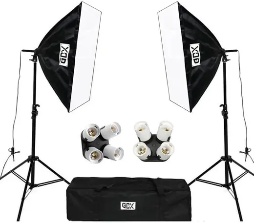 GDX TLB-4 Pro Light 50x70 cm 4 Duylu 2'li Softbox Fotoğraf ve Video Çekim Işık Seti (Lambasız)