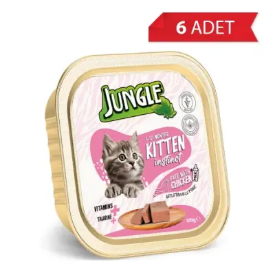 Jungle Sütlü ve Tavuklu Ezme Yavru Kedi Konservesi 100gr (6 Adet)