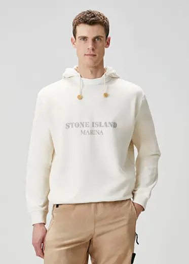 Marina Kırık Beyaz Kapüşonlu Sweatshirt