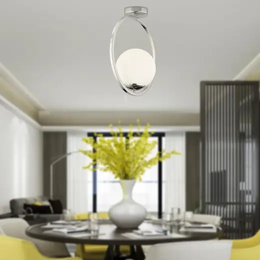 Apliqa Lifos Tekli Krom Kaplamalı Plafonyer Modern Mutfak Salon Avize