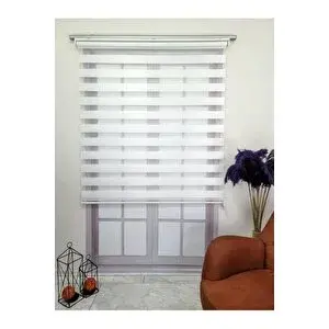 Trend Stor Perde Beyaz Bambu Düz Zebra Stor Güneşlik Perde 170x260 cm