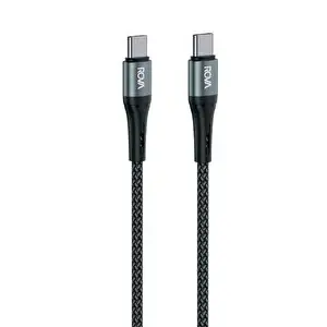 Rova KB215U Type-C to Type-C Hızlı Şarj Kablosu 2 M Siyah