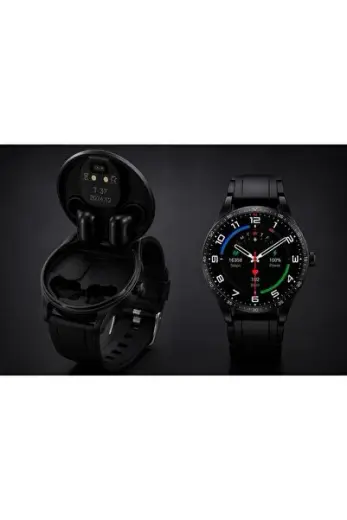 T-37 EarPods Watch-Akıllı Saat Kulaklıklı TWS Bluetooth Arama Nabız Ölçer IP67 2 Kordonlu Smart Watch