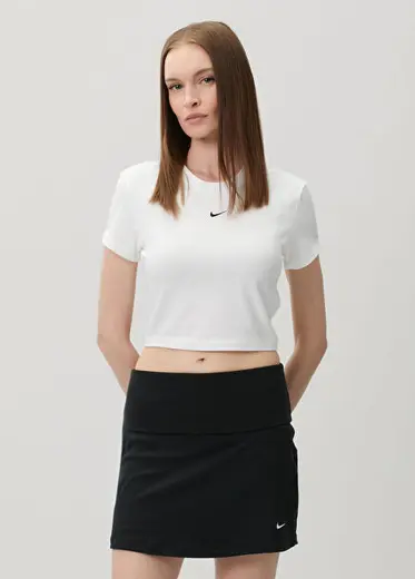 Chill Knit Beyaz Crop T-shirt