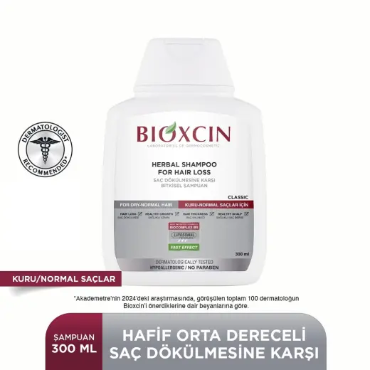 Bioxcin Saç Dökülmesine Karşı Bitkisel Klasik Şampuan Yağlı Saçlar 300 ml