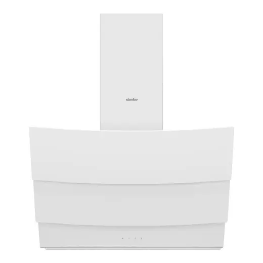 Simfer 8707 60 CM Premium Dokunmatik Beyaz Cam Davlumbaz Kumandalı