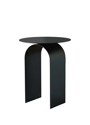 Curve No.3 Mat Siyah Metal Yan Sehpa