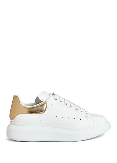 Oversized Beyaz Gold Kadın Deri Sneaker