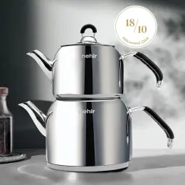 Nehir Midi Modern Çelik Çaydanlık Takımı 1