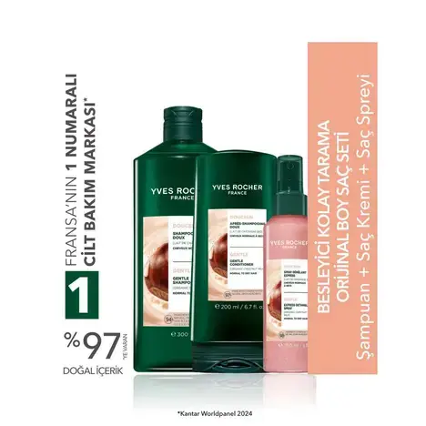 Besleyici Kolay Tarama Orjinal Boy Saç Seti- Şampuan 300ml & Saç Kremi 200ml & Saç Spreyi 150 ml