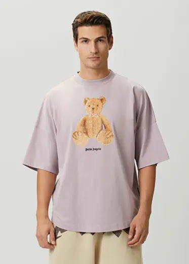 Lila Logo Baskılı T-shirt