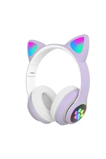 STN-28 Işıklı Bluetooth Kedi Kulaklığı, Kablosuz Kulak Üstü Oyuncu Kulaklığı