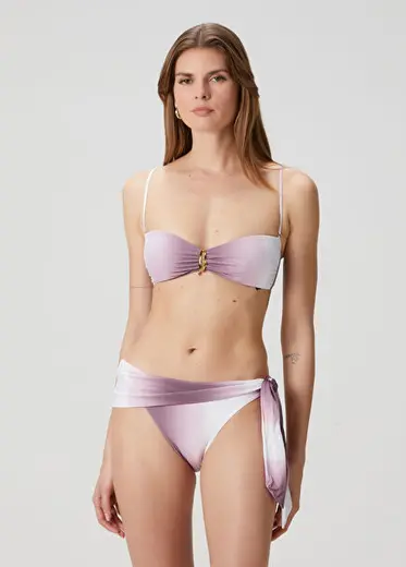 Elsie Mor Beyaz Degrade Bikini Üstü