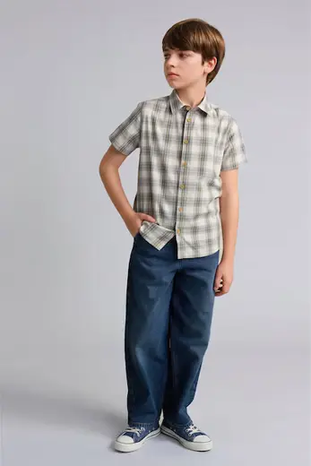 Düz Paça Yıkamalı Jean Pantolon Erkek Çocuk