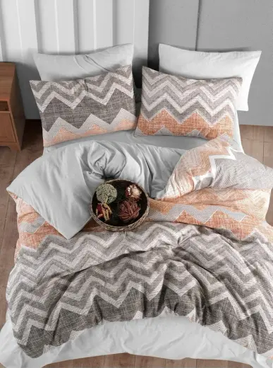 Mystory Home Lastikli Çarşaflı Çift Kişilik Nevresim Takımı Superior 200x220 Cm Gri