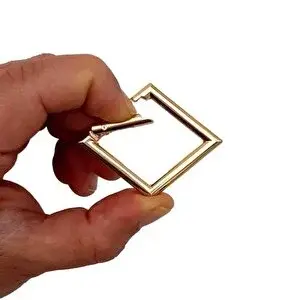 Nusrat Bilişim Çanta Aksesuar Kare Yaylı Halka 3.5 X 5.5 Cm Light Gold Renk