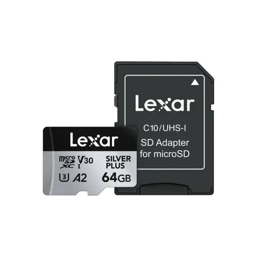Lexar Professional 64 GB 205 MB/s Silver Plus Mikro SD Hafıza Kartı