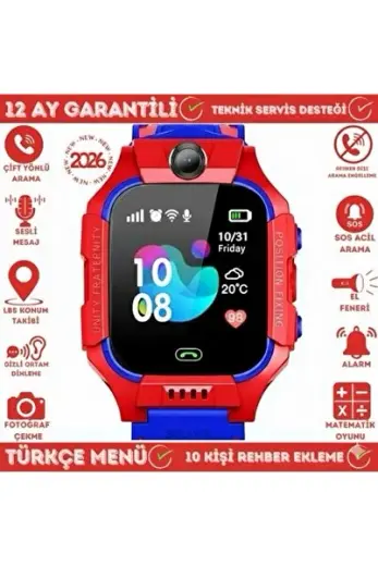 Sim Kartlı Kameralı Çocuk Takip Saati Ortam Dinleme Gps Konum Sos Özellikli Çocuk Akıllı Saat